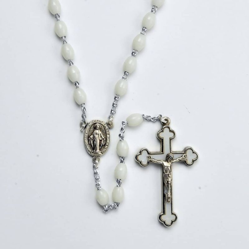 Plastic Quad-Link Luminous Rosary - Code: RLL717-F - minimum order 4pcs.