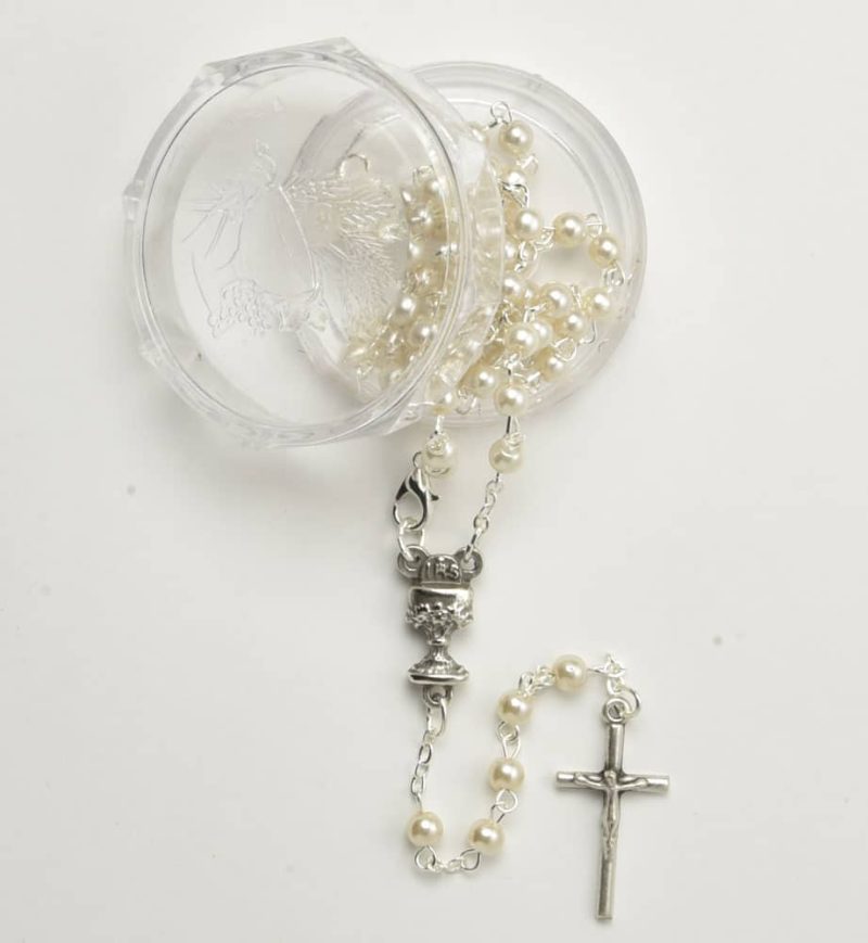 Communion Rosary with box - Code: RPT294C-4BX - minimum purchase 4 pcs.