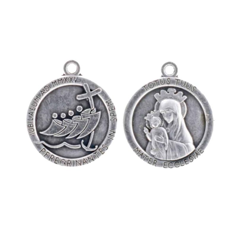 MFT18JOX Jubilee 2025 medal, 33/64 inch (13 mm), Mater Ecclesiae and Jubilee Logo, Made in Italy