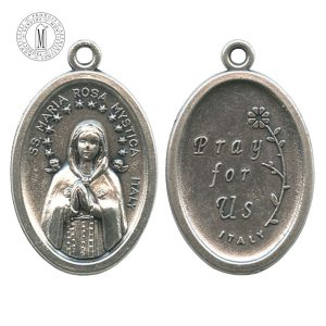 MB62E - Rose Mistica Medal, Oxidized Metal, 22 mm (7/8"), Made in Italy