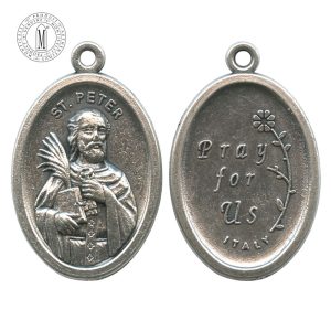 MB68E - St. Peter Medal, Oxidized Metal, 22 mm (7/8"), Made in Italy