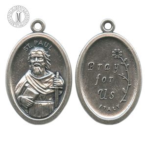 MB69E - St. Paul Medal, Oxidized Metal, 22 mm (7/8"), Made in Italy