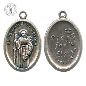 MB85E - St. Ignatius of Loyola Medal, Oxidized Metal, 22 mm (7/8"), Made in Italy