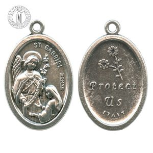 MB91K - St. Gabriel Medal, Oxidized Metal, 22 mm (7/8"), Made in Italy