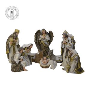 SYLA3015A-8S11 Polyresin Nativity Set 20.3 cm (8") 11-Piece Christmas Scene