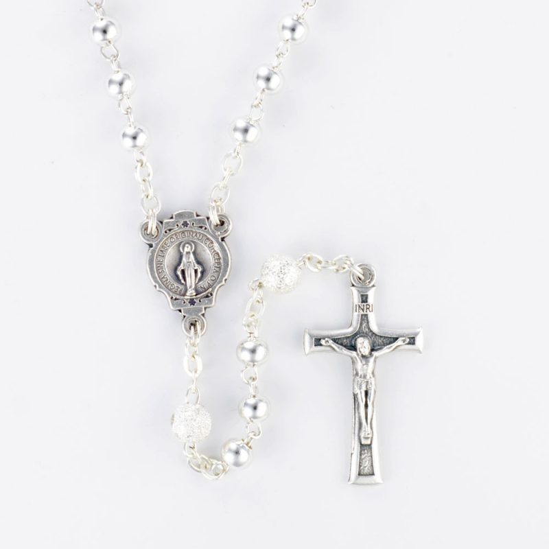Metal Necklace Rosary : Code RE1022NC-S minimum purchase 4 pcs. Made in Italy