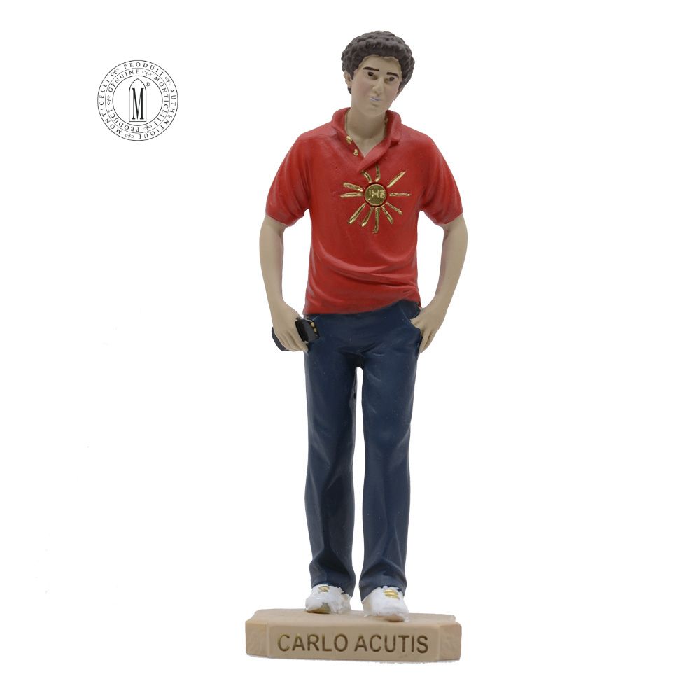 ST1991-46AC – Saint Carlo Acutis Statue, 15 cm (6"), Hand-Painted, Made in Italy