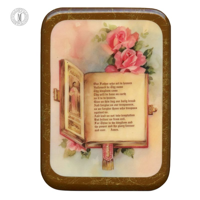 PL10 – Our Father Prayer Religious Plaque – Resin Coated Wood – 29 x 21 cm (11½ x 8¼”) – Made in Canada