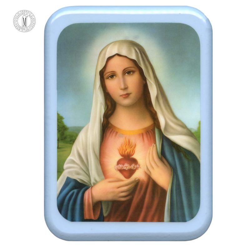 PL39 – Immaculate Heart of Mary Religious Plaque – Resin Coated Wood – 29 x 21 cm (11½ x 8¼”) – Made in Canada